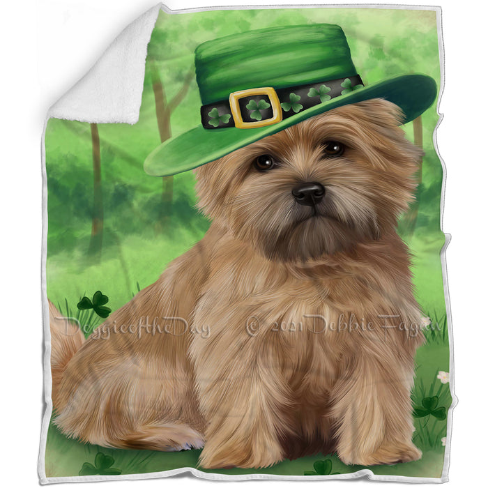 St. Patricks Day Irish Portrait Cairn Terrier Dog Blanket BLNKT54426