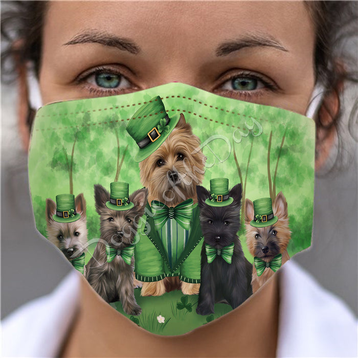 St. Patricks Day Irish Cairn Terrier Dogs Face Mask FM50138