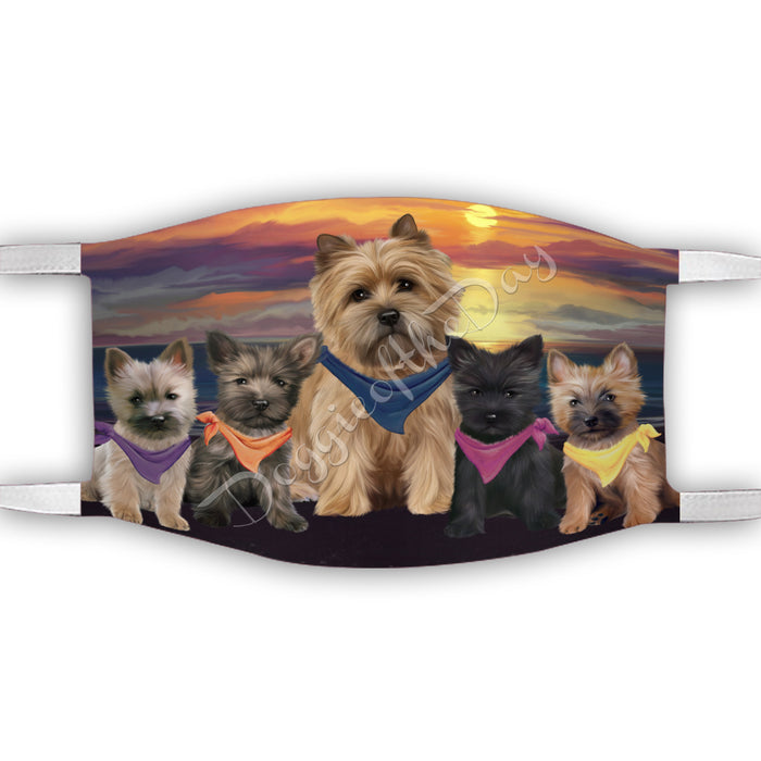 Family Sunset Cairn Terrier Dogs Face Mask FM49189