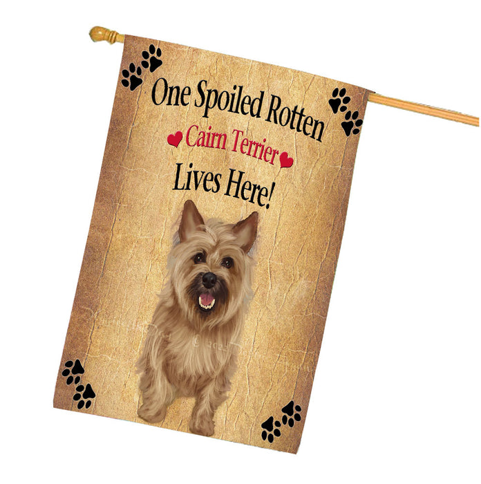 Spoiled Rotten Cairn Terrier Dog House Flag Outdoor Decorative Double Sided Pet Portrait Weather Resistant Premium Quality Animal Printed Home Decorative Flags 100% Polyester FLG68267