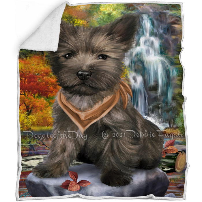 Scenic Waterfall Cairn Terrier Dog Blanket BLNKT63075