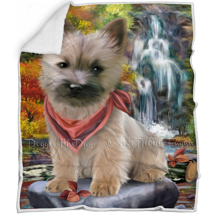 Scenic Waterfall Cairn Terrier Dog Blanket BLNKT63084