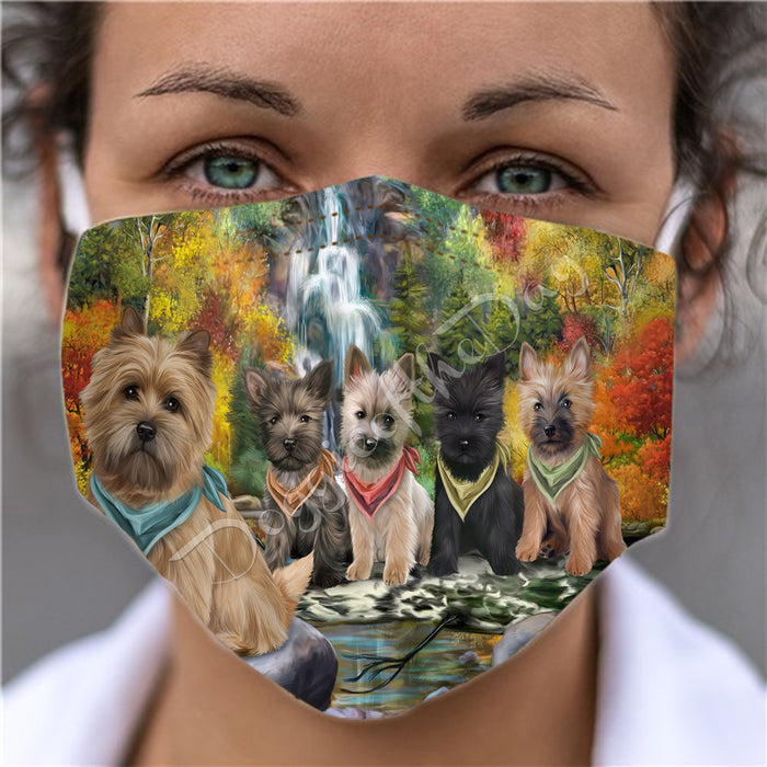 Scenic Waterfall Cairn Terrier Dogs Face Mask FM49287