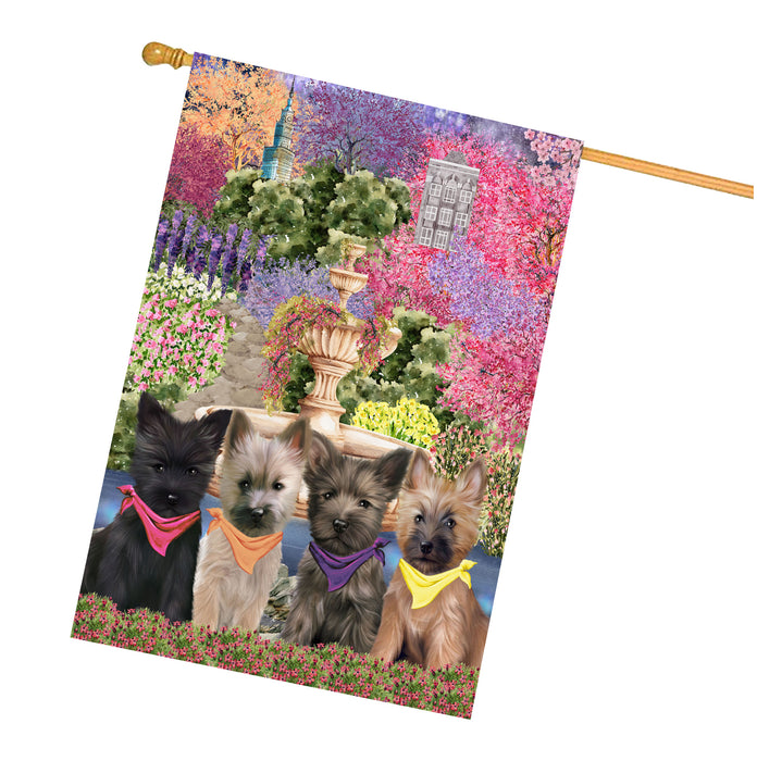Cairn Terrier Dogs House Flag: Explore a Variety of Designs, Weather Resistant, Double-Sided, Custom, Personalized, Home Outdoor Yard Decor for Dog and Pet Lovers