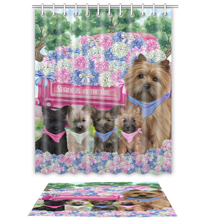 Cairn Terrier Shower Curtain with Bath Mat Combo: Curtains with hooks and Rug Set Bathroom Decor, Custom, Explore a Variety of Designs, Personalized, Pet Gift for Dog Lovers