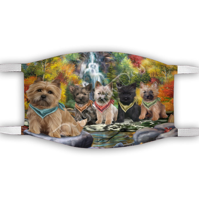 Scenic Waterfall Cairn Terrier Dogs Face Mask FM49287