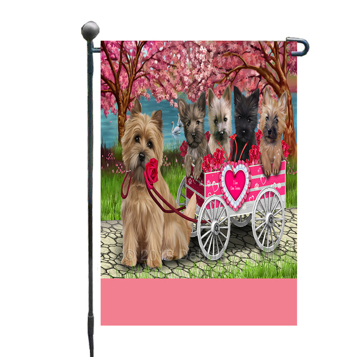 Personalized I Love Cairn Terrier Dogs in a Cart Custom Garden Flags GFLG-DOTD-A62142
