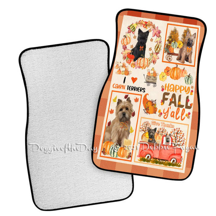 Happy Fall Y'all Pumpkin Cairn Terrier Dogs Polyester Anti-Slip Vehicle Carpet Car Floor Mats CFM49153