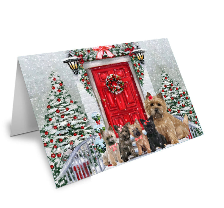 Christmas Holiday Welcome Cairn Terrier Dog Handmade Artwork Assorted Pets Greeting Cards and Note Cards with Envelopes for All Occasions and Holiday Seasons