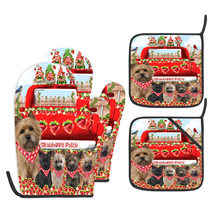 Cairn Terrier Oven Mitts and Pot Holder Set, Kitchen Gloves for Cooking with Potholders, Explore a Variety of Designs, Personalized, Custom, Dog Moms Gift