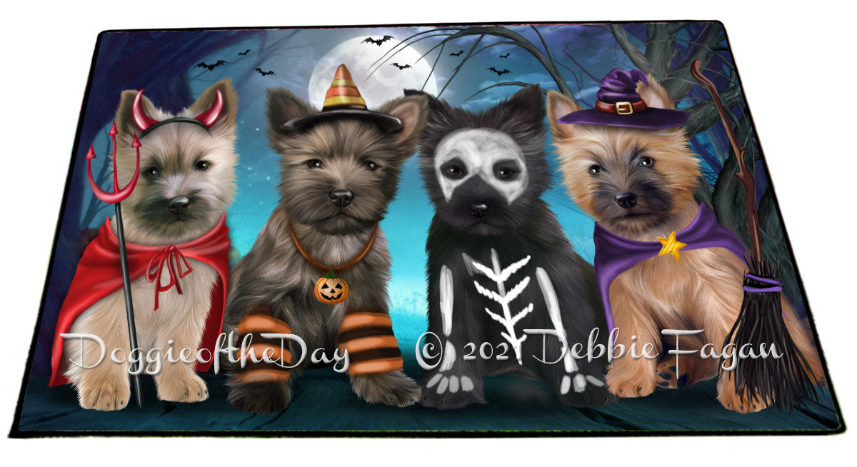 Happy Halloween Trick or Treat Cairn Terrier Dogs Indoor/Outdoor Welcome Floormat - Premium Quality Washable Anti-Slip Doormat Rug FLMS58360