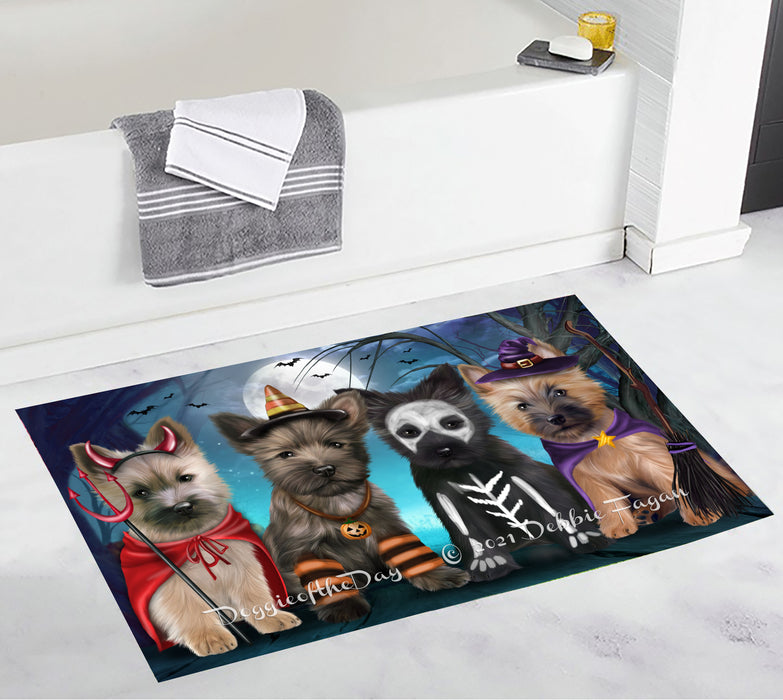 Happy Halloween Trick or Treat Cairn Terrier Dogs Bathroom Rugs with Non Slip Soft Bath Mat for Tub BRUG54919