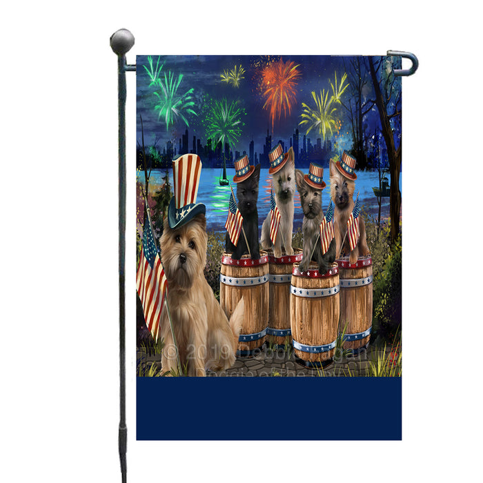 Personalized 4th of July Firework Cairn Terrier Dogs Custom Garden Flags GFLG-DOTD-A57848