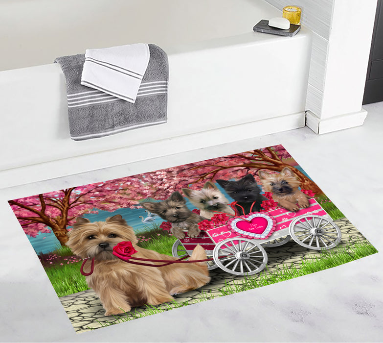 I Love Cairn Terrier Dogs in a Cart Bath Mat