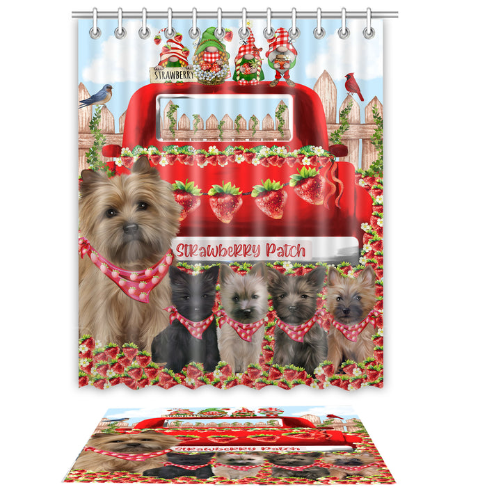 Cairn Terrier Shower Curtain with Bath Mat Set, Custom, Curtains and Rug Combo for Bathroom Decor, Personalized, Explore a Variety of Designs, Dog Lover's Gifts