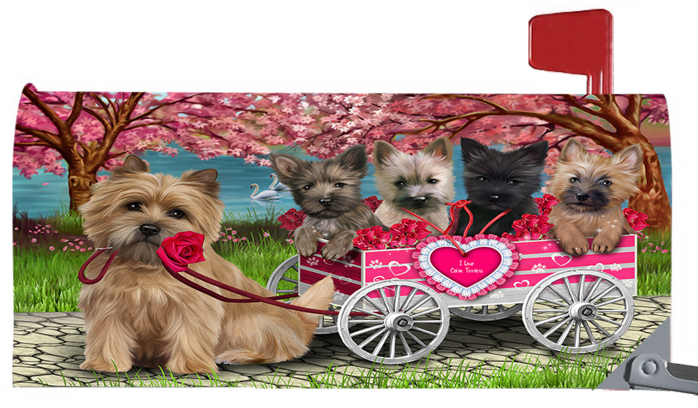 I Love Cairn Terrier Dogs in a Cart Magnetic Mailbox Cover MBC48547