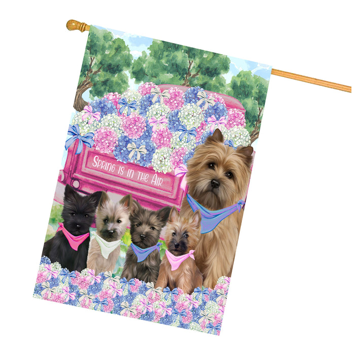 Cairn Terrier Dogs House Flag: Explore a Variety of Personalized Designs, Double-Sided, Weather Resistant, Custom, Home Outside Yard Decor for Dog and Pet Lovers