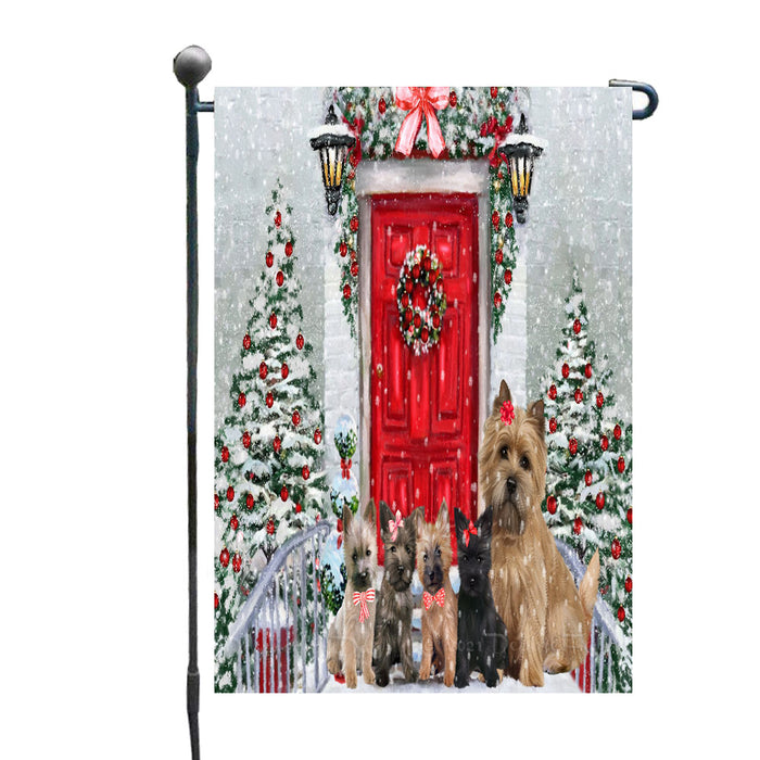 Christmas Holiday Welcome Cairn Terrier Dogs Garden Flags- Outdoor Double Sided Garden Yard Porch Lawn Spring Decorative Vertical Home Flags 12 1/2"w x 18"h
