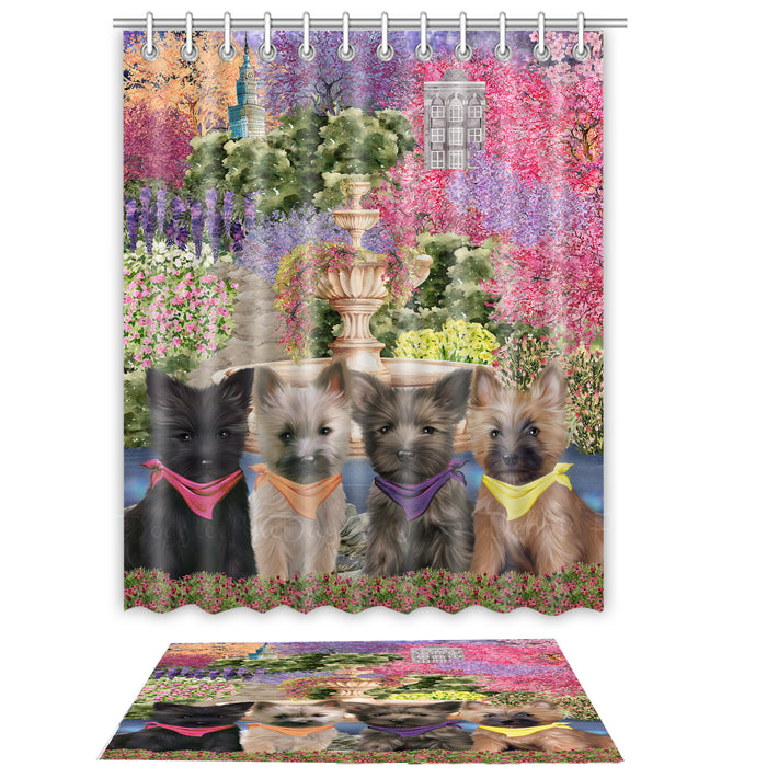 Cairn Terrier Shower Curtain & Bath Mat Set: Explore a Variety of Designs, Custom, Personalized, Curtains with hooks and Rug Bathroom Decor, Gift for Dog and Pet Lovers