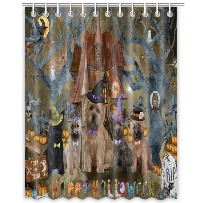 Cairn Terrier Shower Curtain: Explore a Variety of Designs, Halloween Bathtub Curtains for Bathroom with Hooks, Personalized, Custom, Gift for Pet and Dog Lovers