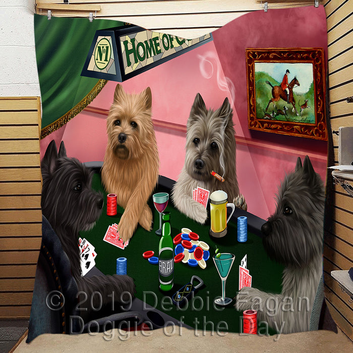 Home of  Cairn Terrier Dogs Playing Poker Quilt