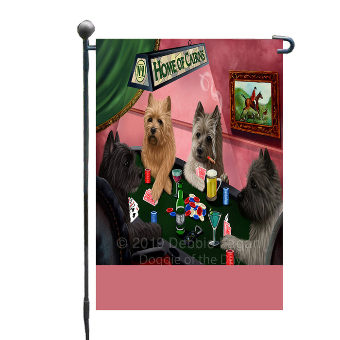 Personalized Home of Cairn Terrier Dog Four Dogs Playing Poker Custom Garden Flags GFLG-DOTD-A60255
