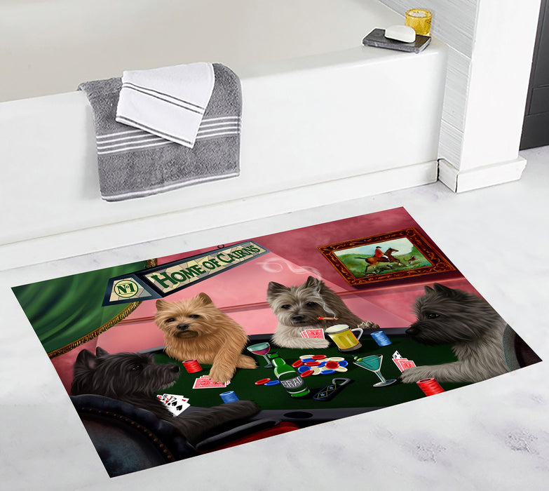 Home of  Cairn Terrier Dogs Playing Poker Bath Mat