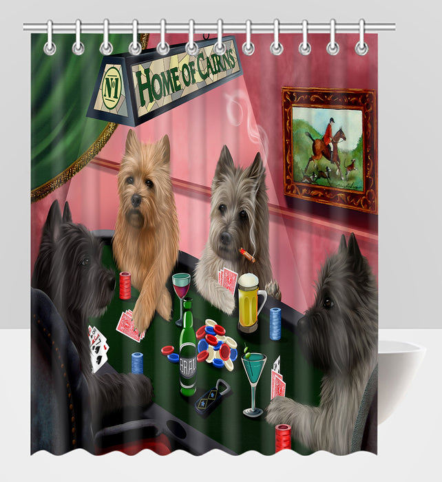 Home of  Cairn Terrier Dogs Playing Poker Shower Curtain