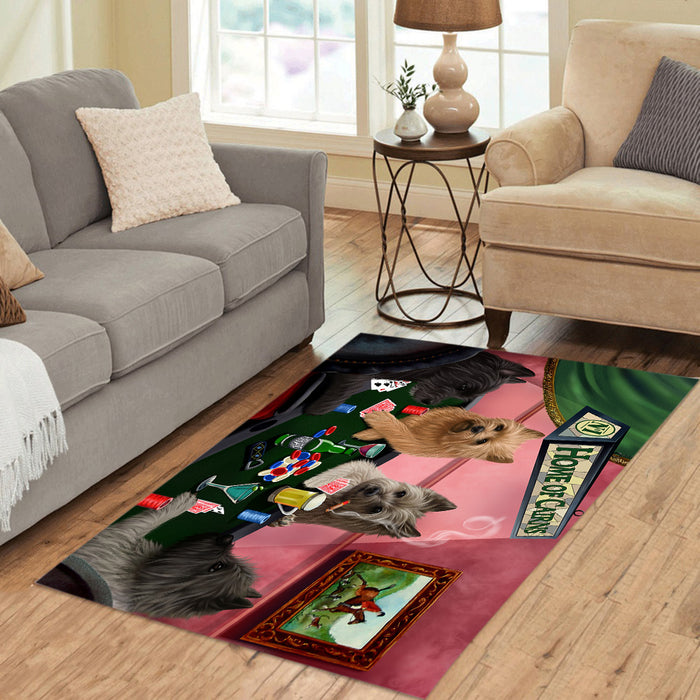 Home of  Cairn Terrier Dogs Playing Poker Area Rug