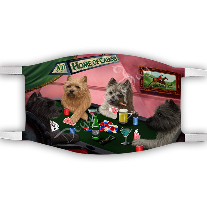 Home of Cairn Terrier Dogs Playing Poker Face Mask FM49779