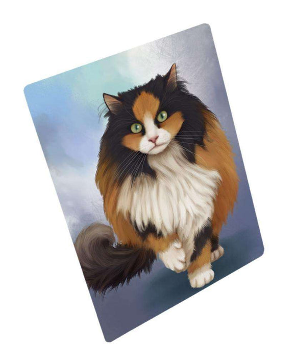 Calico Cat Art Portrait Print Woven Throw Sherpa Plush Fleece Blanket