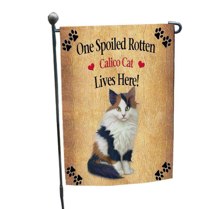 Calico Kitten Spoiled Rotten Cat Garden Flag