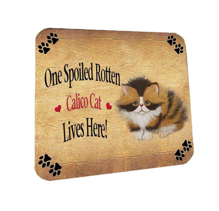 Calico Spoiled Rotten Cat Coasters Set of 4