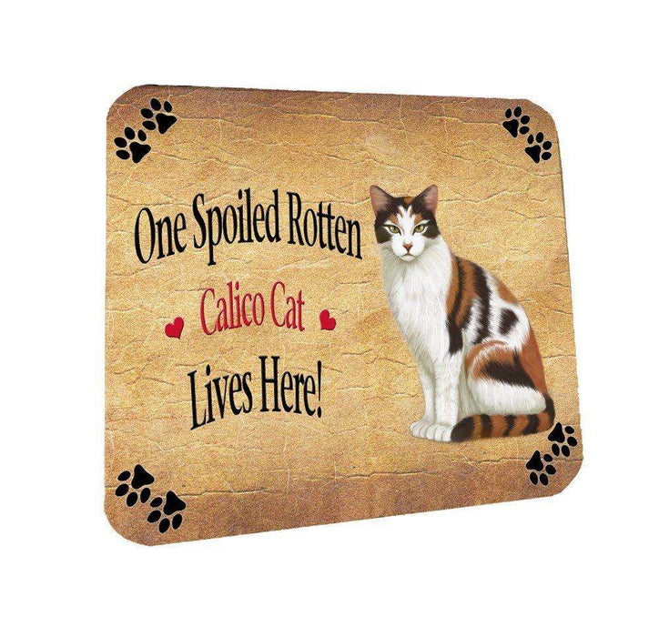 Calico Spoiled Rotten Cat Coasters Set of 4