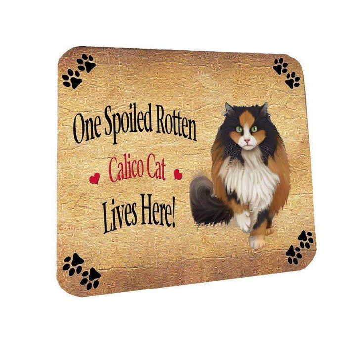 Calico Spoiled Rotten Cat Coasters Set of 4