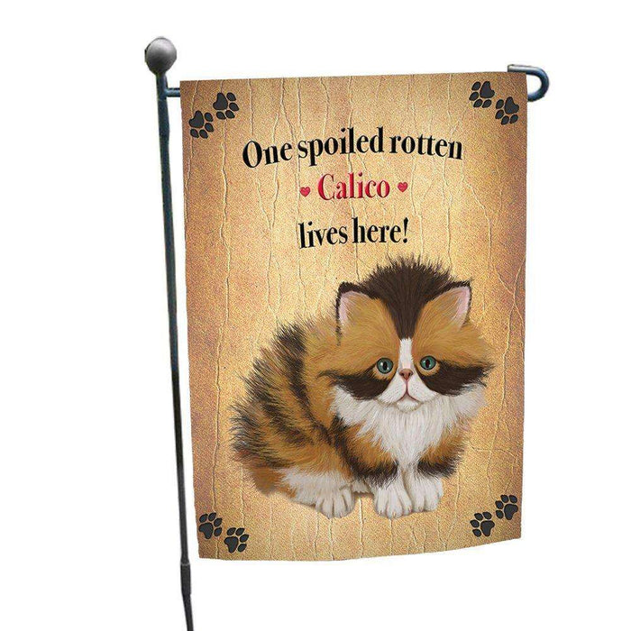 Calico Spoiled Rotten Cat Garden Flag