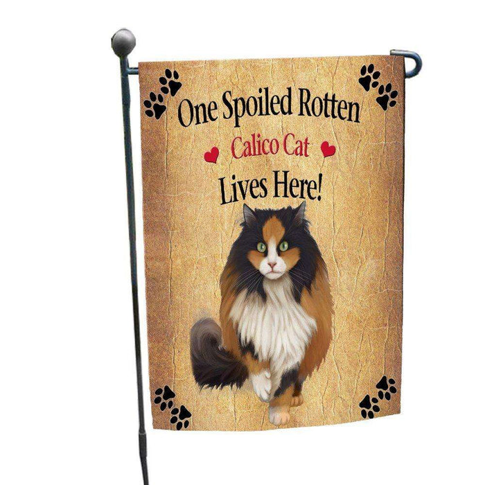 Calico Spoiled Rotten Cat Garden Flag