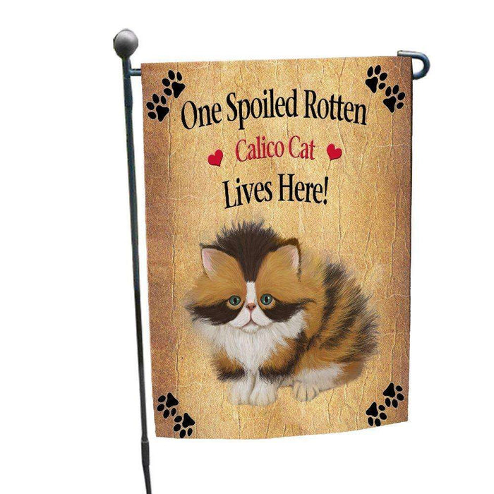 Calico Spoiled Rotten Cat Garden Flag