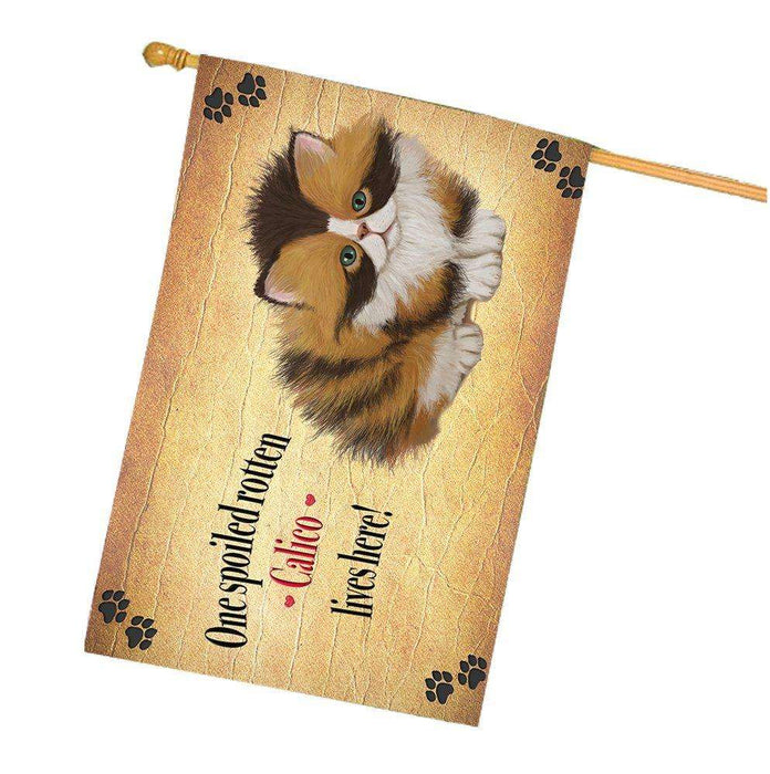 Calico Spoiled Rotten Cat House Flag