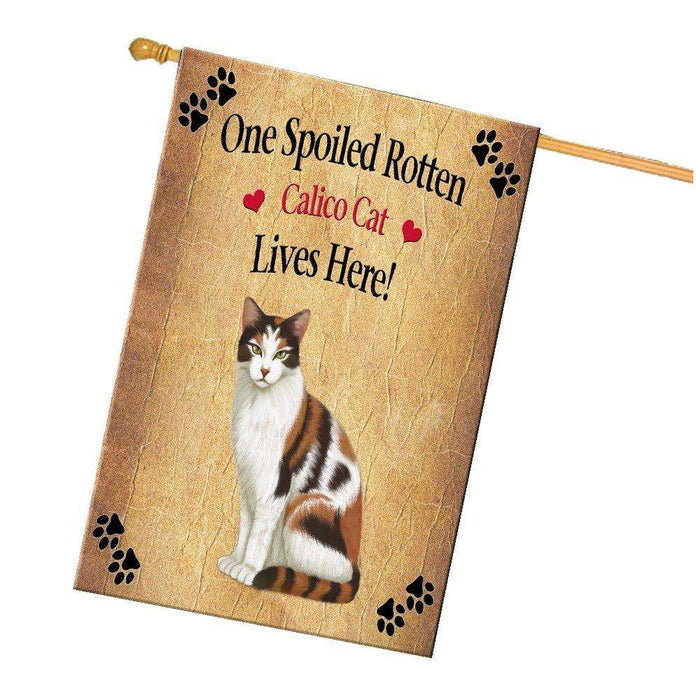Calico Spoiled Rotten Cat House Flag