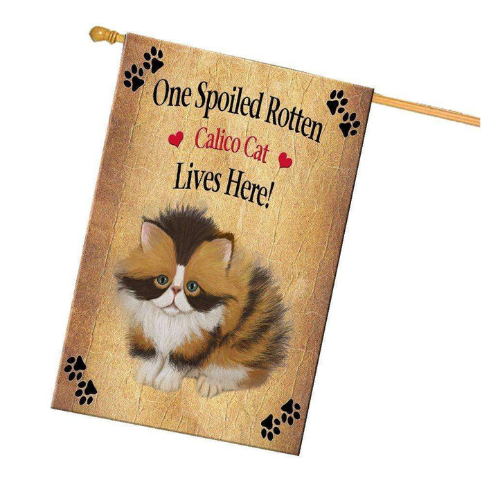 Calico Spoiled Rotten Cat House Flag