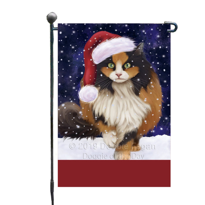 Personalized Let It Snow Happy Holidays Calico Cat Custom Garden Flags GFLG-DOTD-A62304