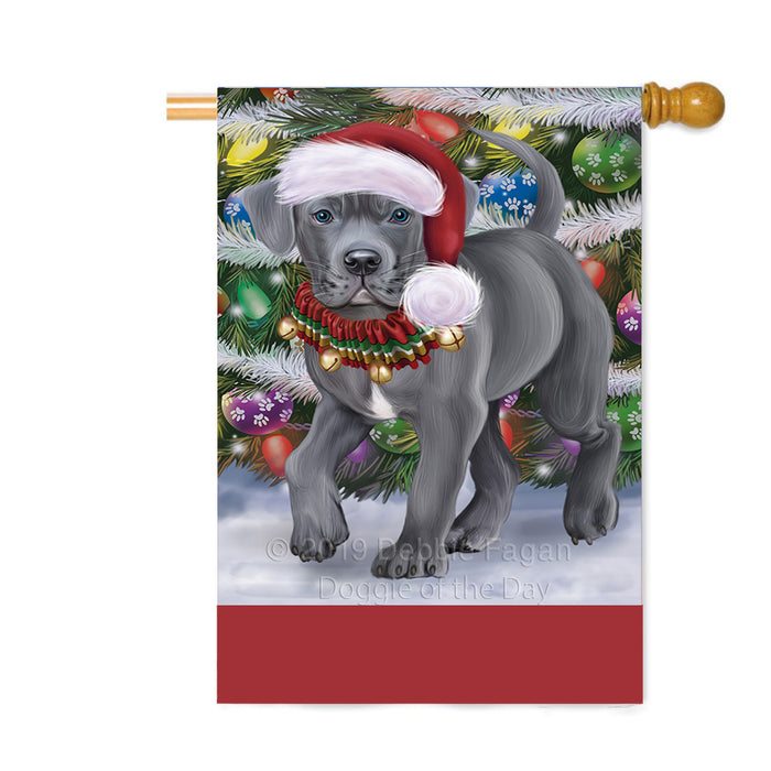 Personalized Trotting in the Snow Cane Corso Dog Custom House Flag FLG-DOTD-A60752