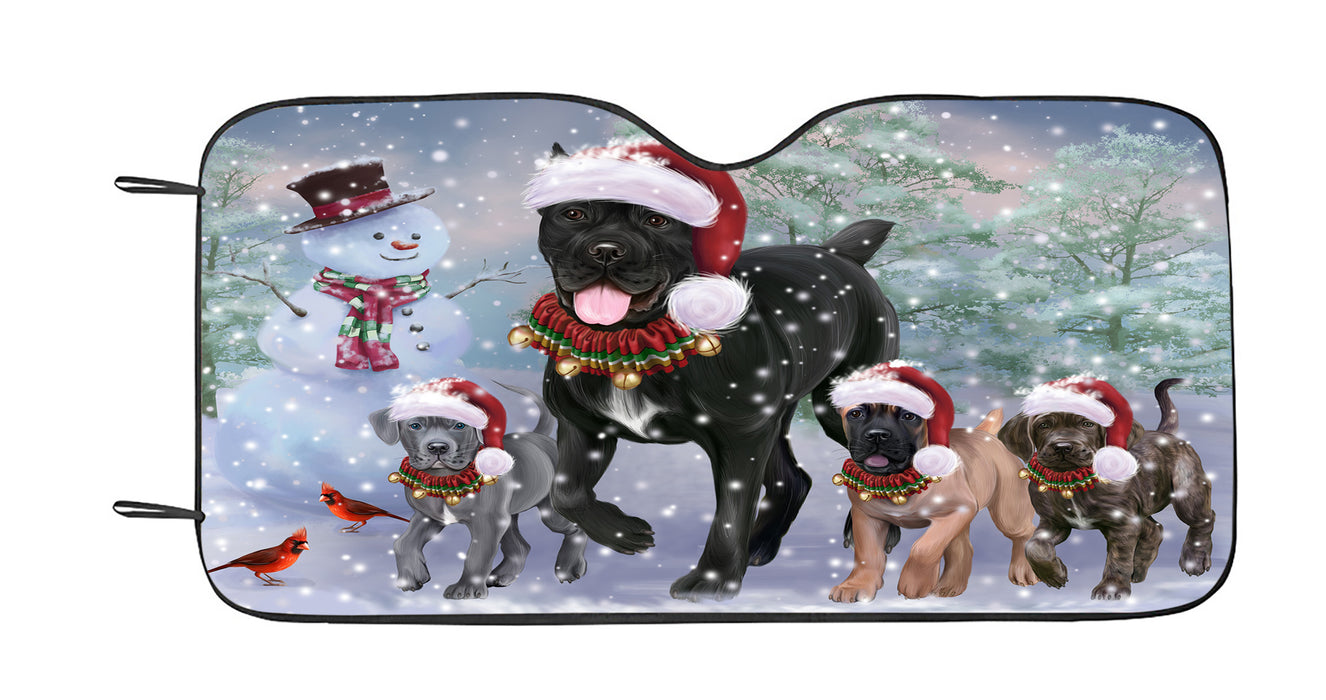 Christmas Running Family Cane Corso Dogs Car Sun Shade