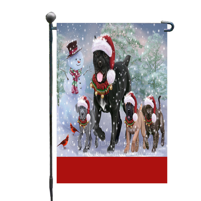 Personalized Christmas Running Family Cane Corso Dogs Custom Garden Flags GFLG-DOTD-A60324