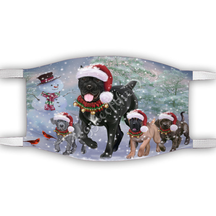 Christmas Running Fammily Cane Corso Dogs Face Mask FM48706