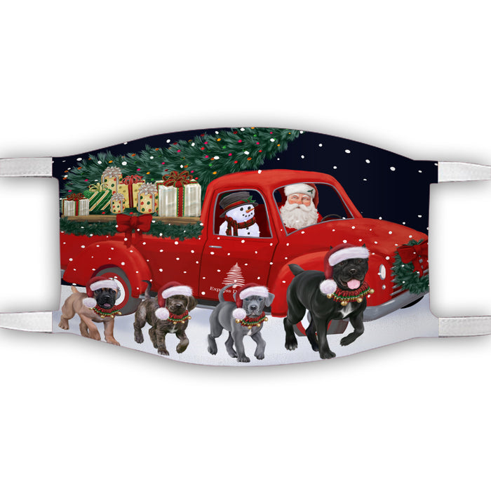 Christmas Express Delivery Red Truck Running Cane Corso Dogs Face Mask FM49855