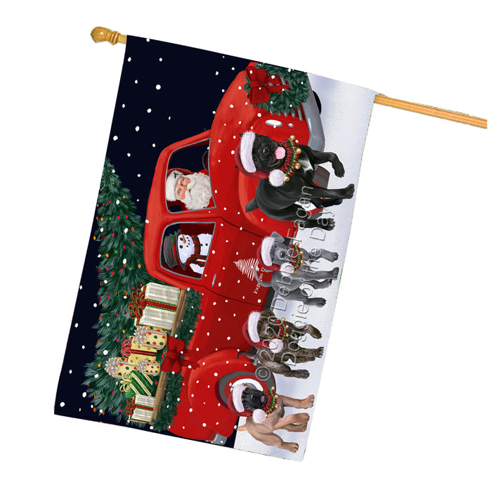 Christmas Express Delivery Red Truck Running Cane Corso Dogs House Flag FLG66507