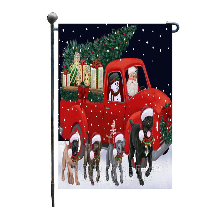 Christmas Express Delivery Red Truck Running Cane Corso Dogs Garden Flag GFLG66451