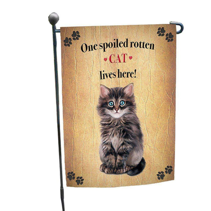 Cat Dark Grey Spoiled Rotten Cat Garden Flag